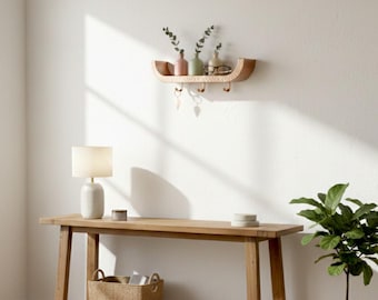 Estante de pared de cobre martillado artesanal: diseño decorativo vintage