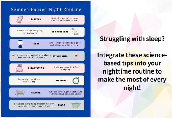 Digital Sleep Routine | Sleep Tips PDF | Science-Based Sleep Aid Printable | Complete Guide for Better Sleep