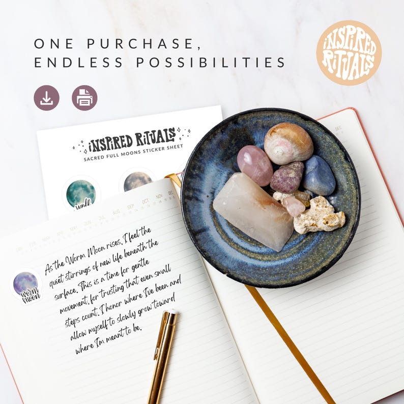 Witchy Full Moon Ritual Stickers: Hand-lettered Planner / Journal ...