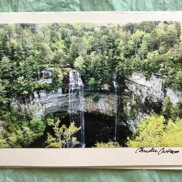 Fall Creeks Falls / Waterfall / Scenic Tennessee / Blank Note Card with Envelope / Greeting Card / Birthday Card / Gift for Hiker