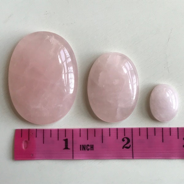 Rose Quartz Cabochon / Pocket Stone / Alter Crystal / Palm Stone / Worry Stone / Crystal Healing / Meditation / Yoga / Reiki