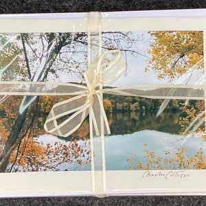 Ensemble de cartes de parc d'État de Radnor Lake / Automne au Tennessee / Carte de randonnée / Randonnée en automne / Photo de pont / Carte de correspondance vierge avec enveloppe