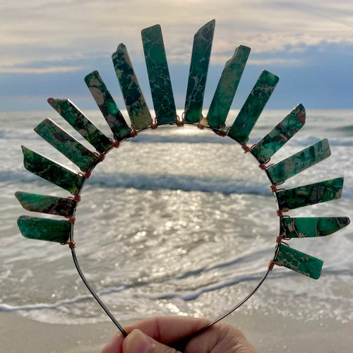 Imperial Jasper Crystal Crown / Birthday Tiara / Wedding Tiara