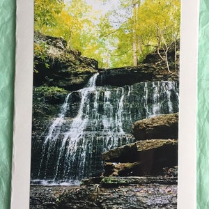 Machinewatervallen / waterval / natuurgebied Short Springs / Scenic Tennessee / Blanco notitiekaart met envelop / Wenskaart / Tullahoma