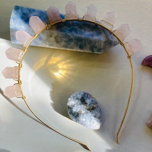 Rose Quartz Crystal Tiara: Heart Chakra Healing Crown