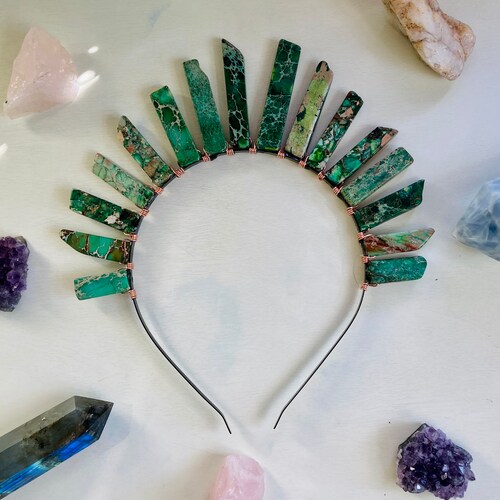 Imperial Jasper Crystal Crown / Birthday Tiara / Wedding Tiara