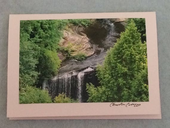 Waterfall In South Cumberland State Park Stone Door Summer In Tennessee Blank Note Card With Envelope Greeting Card Birthday Card
