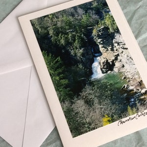 Linville Falls / Blue Ridge Parkway / Scenic Carolina do Norte Cartão de nota em branco com envelope