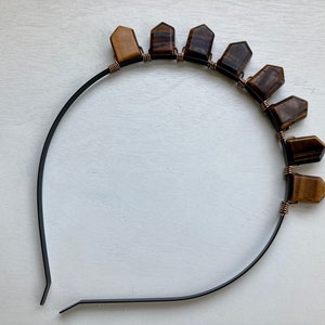 Tiger Eye Crystal Crown: Healing Chakra Headband Tiara