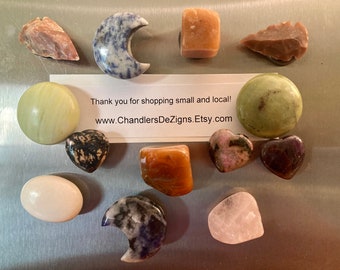 Crystal Magnet / Crystal Home Decor / Housewarming Gift / Crystal Accessories / Single or Set of 3 / Witchy Gifts / Healing Crystal Magnet