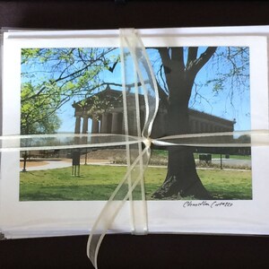 Nashville Centennial Park Note Cards: Parthenon & Spring Flowers - Set of 5