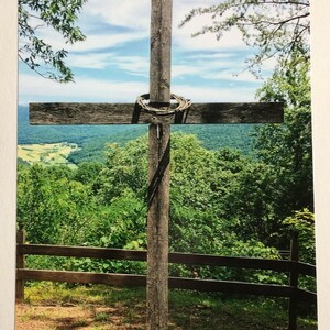 Cartão de simpatia / Cartão pensando em você / Cartão de Páscoa / Scenic Tennessee / Cartão de nota em branco com envelope / Cruz velha e robusta / Vesper Point