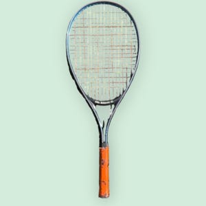 Spalding Skill Builders Black Metal Vintage Tennis Racket with red handle | vintage racket | metal racket for decor | vintage tennis decor