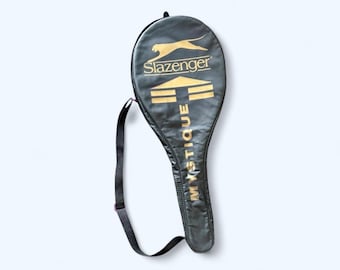 Vintage Black Slazenger Mystique Tennis Racket case | retro case | tennis gift | preppy game room decor | sports souvenir | vintage tennis