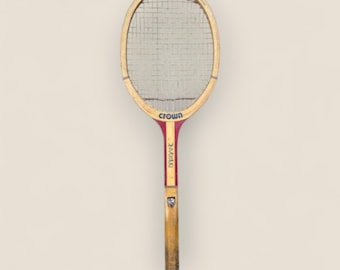 Crown Sporting Goods Brisbane 1970s Vintage Wooden Tennis Racket | Antique Racket | Vintage Racket | Vintage Tennis Decor | Rackets for wall