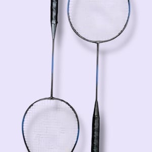 Set of 2 Sportcraft Blue and Black Vintage Badminton Racquets | Vintage Metal Rackets | vintage badminton | racket wall decor | tennis decor