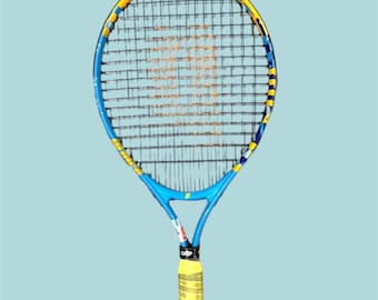 Prince Attack 18 Graphite Tennis Racket | Blue and Yellow Racket | Racket for Play or Decor