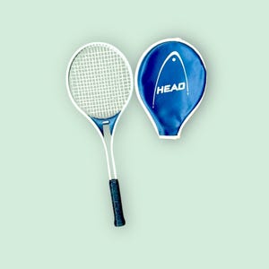 Head Blue Metal Vintage Tennis Racket with blue cover | vintage tennis racket | metal tennis racket | racket wall decor | game room