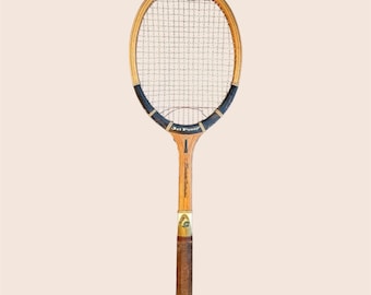 Continental Jet Power Vintage Wooden Tennis Racket | Black Wooden Racket | Vintage Racket | Vintage Tennis Decor | racket for wall | US Open