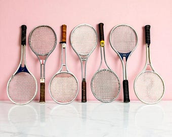 Vintage Metal Tennis Rackets -Single {CHOICE} | for Decor | Head Wilson Spalding Victory | mid-century aesthetic | rustic | US Open