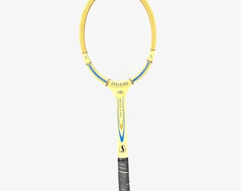 A.G. Spalding Bros. Match Play Vintage Wooden Tennis Racket | Ash Wood White Racket | includes fabric cover and press | US Open | Wimbledon