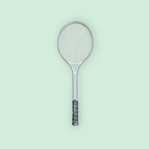 Silver Metal Vintage Tennis Racket | vintage tennis racket | metal tennis racket | racket wall decor | game room | vintage tennis | US Open