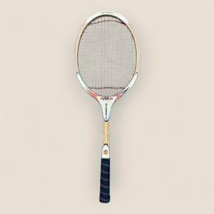 Seaway Flexor Classic Vintage Wooden Tennis Racket | Classic Tennis | Antique Racket | Vintage Racket | Vintage Tennis Decor | White Orange