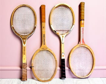 Vintage Wooden Tennis Rackets -Single {CHOICE} | for Decor | Spalding Seaway Ted Davis Hollander | mid-century aesthetic | rustic | US Open