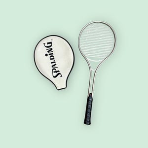 Spalding Aluminum Vintage Tennis Racquet with cover | 80s tennis racket | vintage racket for display | wall hanging idea | US Open