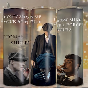 Peaky Blinders Skinny Tumbler Wrap | Thomas Arthur John Shelby PNG Sublimation Design