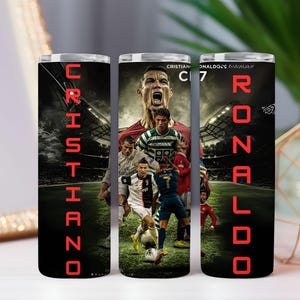 Ronaldo Tumbler Wrap: Siuuu Soccer Star, Anime Style (PNG Digital File) image 1