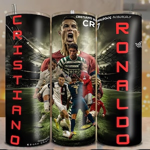 Envoltura para vaso de 20 oz de CR7 Ronaldo PNG / Archivo de sublimación digital Siuuu Soccer Star / Descarga de envoltura de fútbol estilo anime / Regalo para fan de CR7