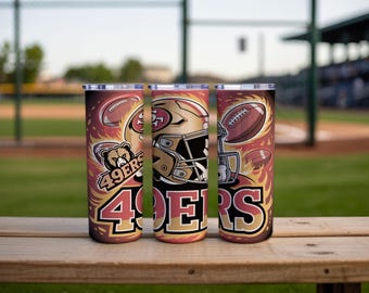San Francisco Football Mascot Tumbler Wrap – 20oz & 30oz Skinny Sublimation (PNG)