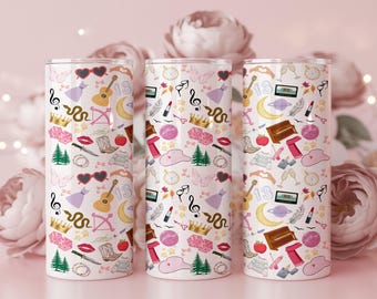Taylor Eras Tumbler Wrap PNG | Music Collage Sublimation Design