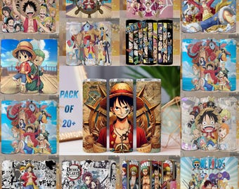 Anime Pirate Tumbler Wrap Bundle | 20 Unzen Sublimation PNG Designs