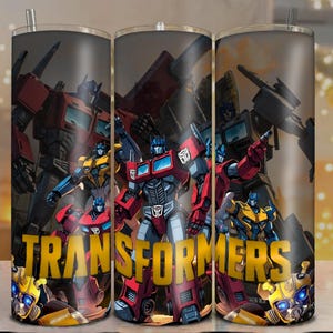 Transformers Tumbler Wrap – 20oz Skinny Tumbler PNG, Optimus Prime Digital Download, Sci-Fi Robot Cup Design, Sublimation Tumbler File