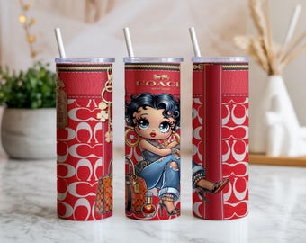 Designer-Folie für 20-oz-Becher (PNG) | Rotes Luxus-Handtaschen-Design im Sublimationsdruck-Stil | Digitaler Download