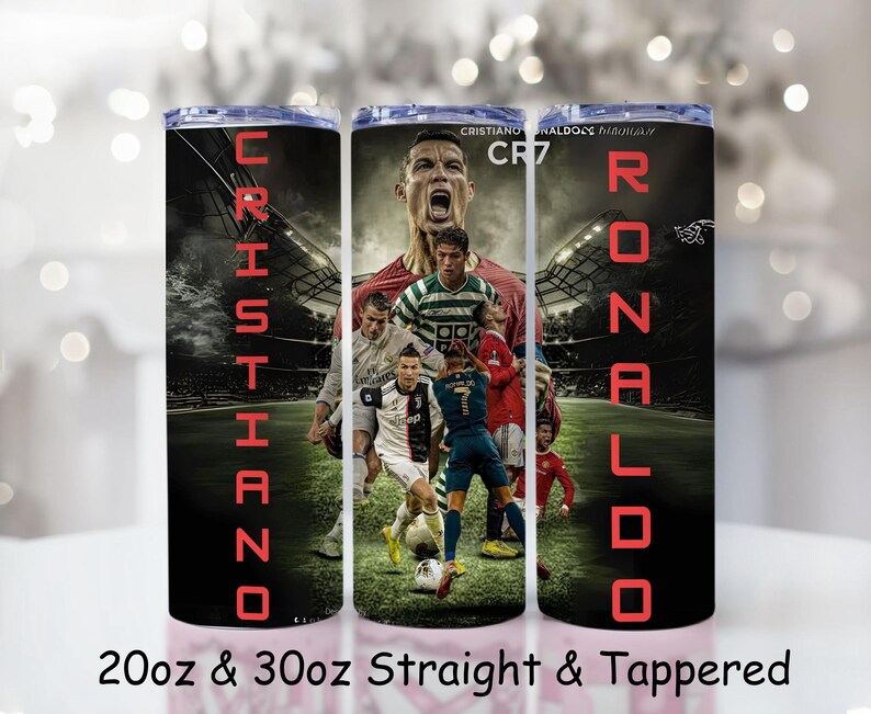 Ronaldo Tumbler Wrap: Siuuu Soccer Star, Anime Style (PNG Digital File) image 4
