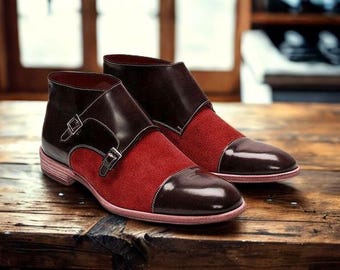 Stylish Tan Suede Men\'s Shoes with Red Laces s-l400.jpg main image 3