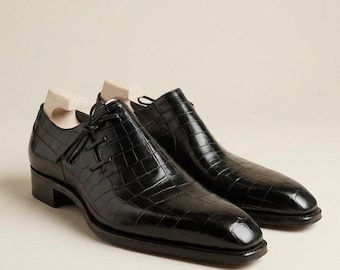Handmade Men's Crocodile Oxford Shoes – Luxury Dress Shoes