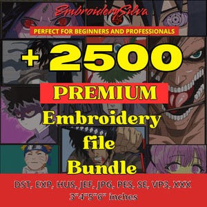 Embroidery file pack with over 2,500 premium designs, ready to use, embroidery, anime, cartoons, cars, instant download - PES DST JEF VP3