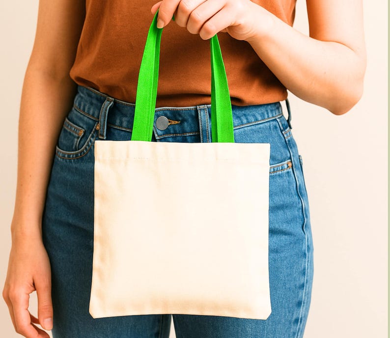 Mini Tote Colorful Canvas Bag Blank Wholesale Bulk Craft Supply Eco Friendly Cotton Carrier Customizable Fabric Handbag DIY Painting Project Sublimation Printing Ready Vibrant Assorted Collection Short Handles Portable Gift Party Favor