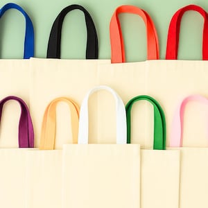 Blank Canvas Bag Mini Tote Wholesale Bulk Craft Supply Eco Friendly Cotton Carrier Fabric Handbag DIY Painting Project Customizable Design Sublimation Printing Ready Colorful Vibrant Assorted Options Short Handles Portable Gift Party Favor