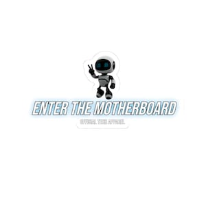 Cool Techie Kiss-Cut Stickers, Robot Laptop Decals, Geeky Gifts, Enter the Motherboard Stickers, Digital Decor for Gamers, Cool Tech [...]