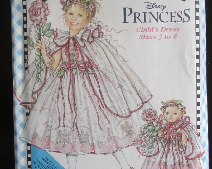 Girl Disney Pattern Girl's Disney Princess Dress Pattern With Matching 18 Doll Clothes ...