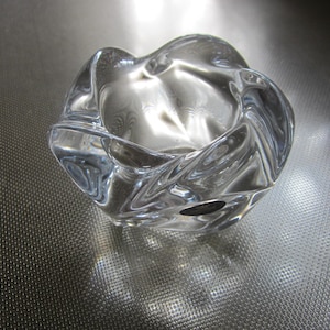 Royal Copenhagen/Holmegaard  Galaxi Lead Crystal Tea Light Candle Holder Designer Allan Scharff Denmark Paper Tag
