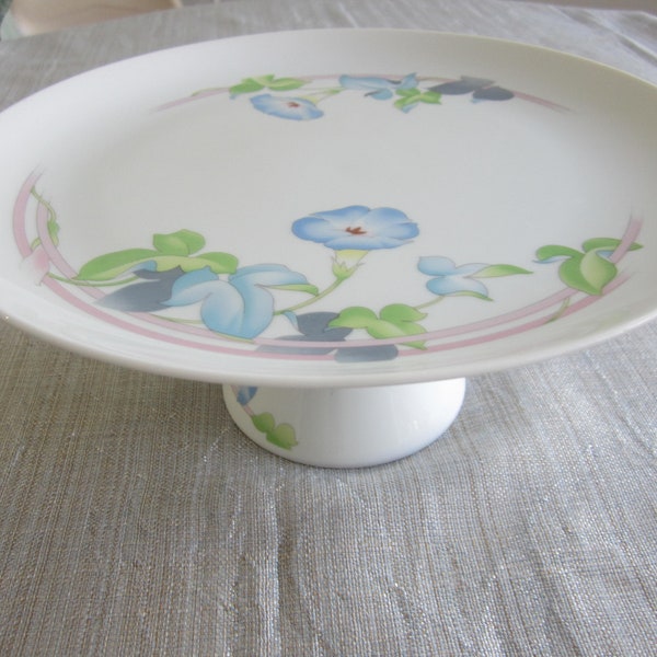 Toscany Collection Westbury Morning Glory Cake Plate Stand Ceramic 10.5" x 7"