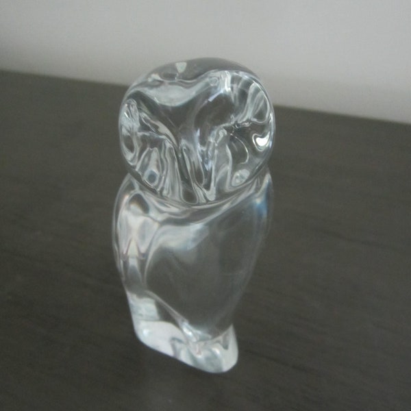 Baccarat Cristal France Chouette Claire Figurine 4.5" Signé vintage