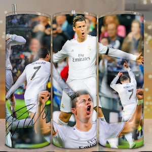 Vaso Ronaldo PNG - Diseño de sublimación de 20 oz / Copa para aficionados al fútbol / Descarga digital de CR7