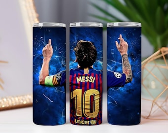 Tumbler Messi Wrap – Design a sublimazione PNG sottile da 20 once